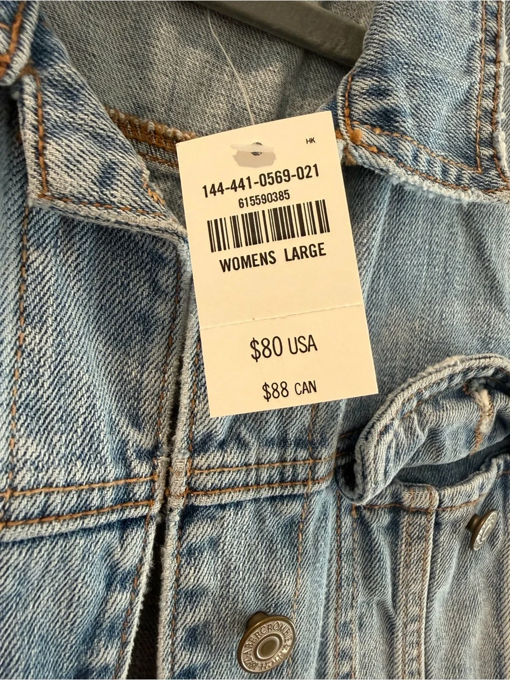 Abercrombie & Fitch Light Blue Denim Vest - Sleeveless Jacket